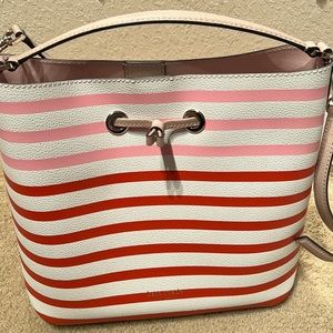 Kate Spade striped bag with shoulder strap and cross body strap